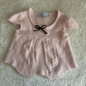 Dior Light Pink Knit Baby Sweater
